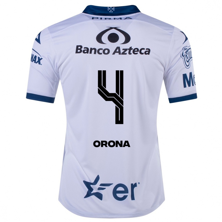 Herren Fußball Efraín Orona #4 Weiß Heimtrikot Trikot 2023/24 T-Shirt Luxemburg