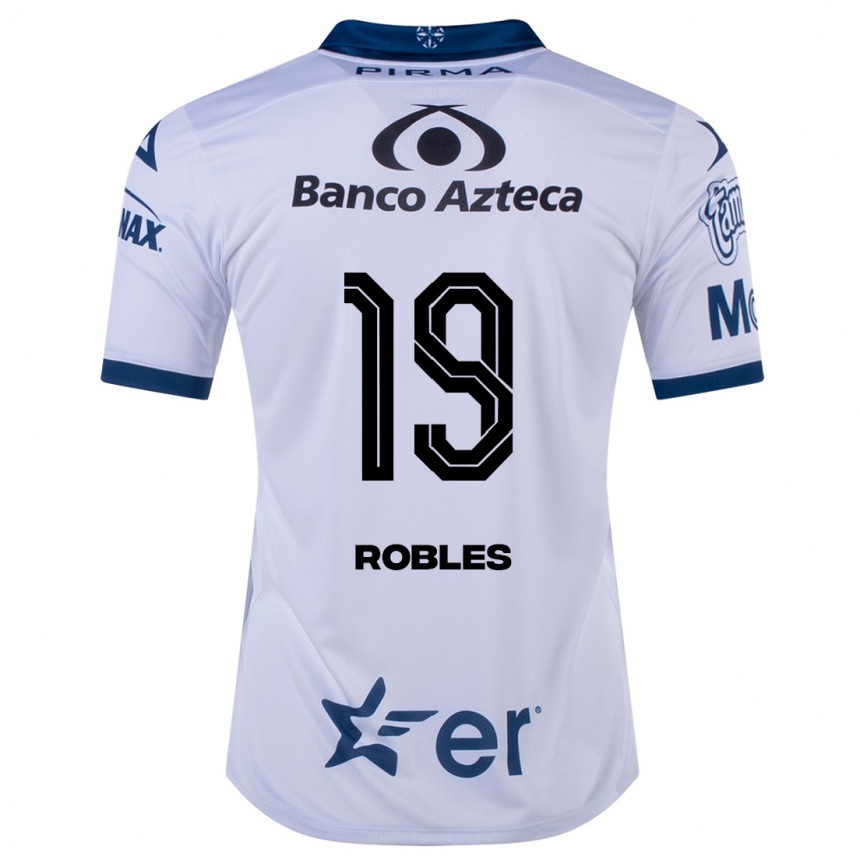 Herren Fußball Ángel Robles #19 Weiß Heimtrikot Trikot 2023/24 T-Shirt Luxemburg
