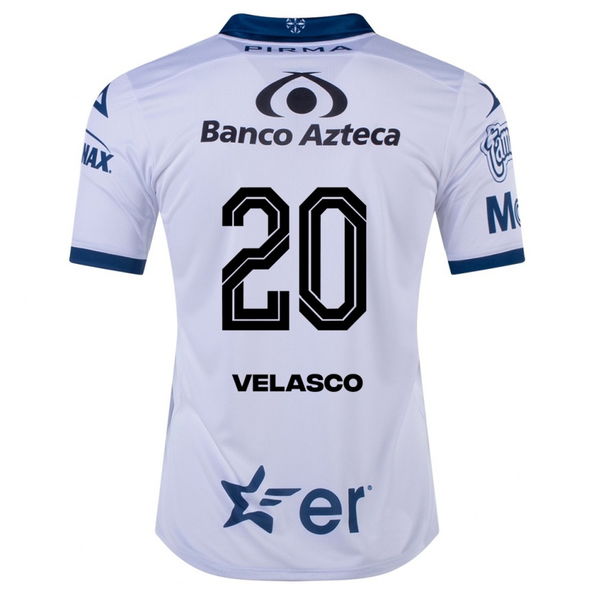 Herren Fußball Kevin Velasco #20 Weiß Heimtrikot Trikot 2023/24 T-Shirt Luxemburg