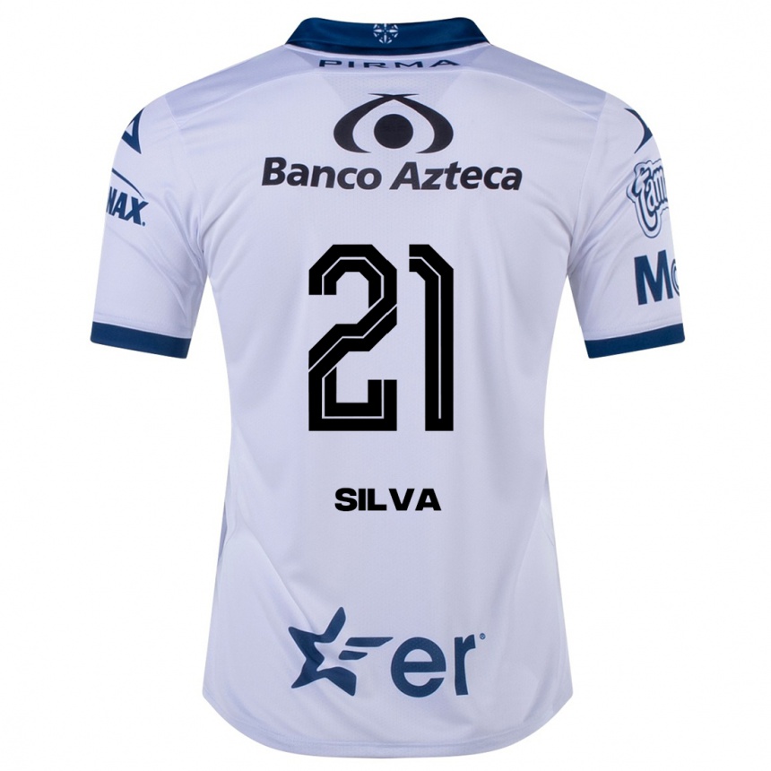 Herren Fußball Gastón Silva #21 Weiß Heimtrikot Trikot 2023/24 T-Shirt Luxemburg