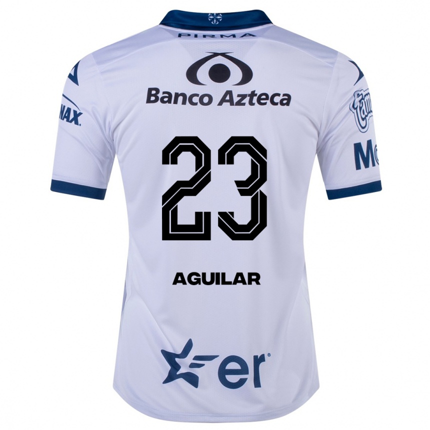 Herren Fußball Daniel Aguilar #23 Weiß Heimtrikot Trikot 2023/24 T-Shirt Luxemburg