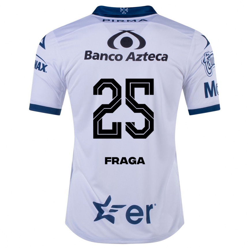 Herren Fußball Miguel Fraga #25 Weiß Heimtrikot Trikot 2023/24 T-Shirt Luxemburg