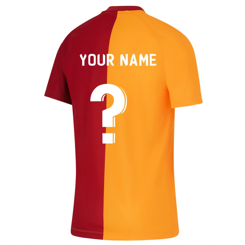 Herren Fußball Ihren Namen #0 Orangefarben Heimtrikot Trikot 2023/24 T-Shirt Luxemburg
