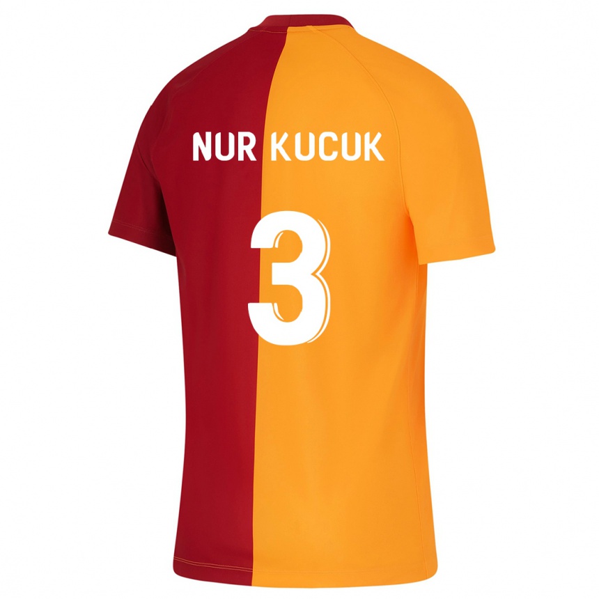 Herren Fußball Rabia Nur Küçük #3 Orangefarben Heimtrikot Trikot 2023/24 T-Shirt Luxemburg