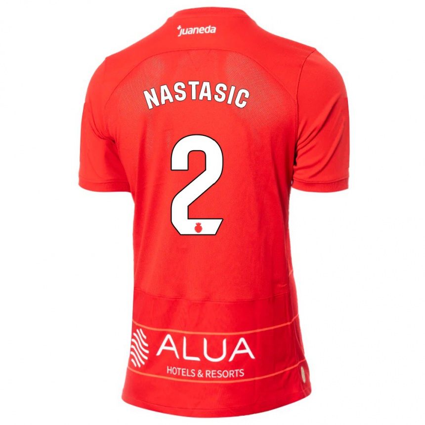 Herren Fußball Matija Nastasic #2 Rot Heimtrikot Trikot 2023/24 T-Shirt Luxemburg