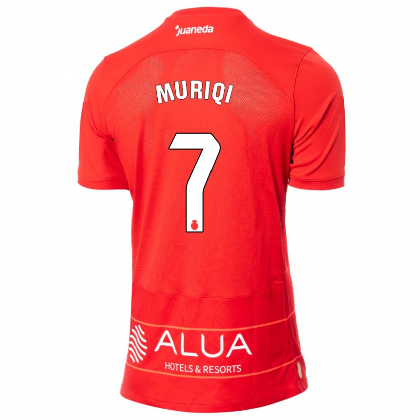 Herren Fußball Vedat Muriqi #7 Rot Heimtrikot Trikot 2023/24 T-Shirt Luxemburg