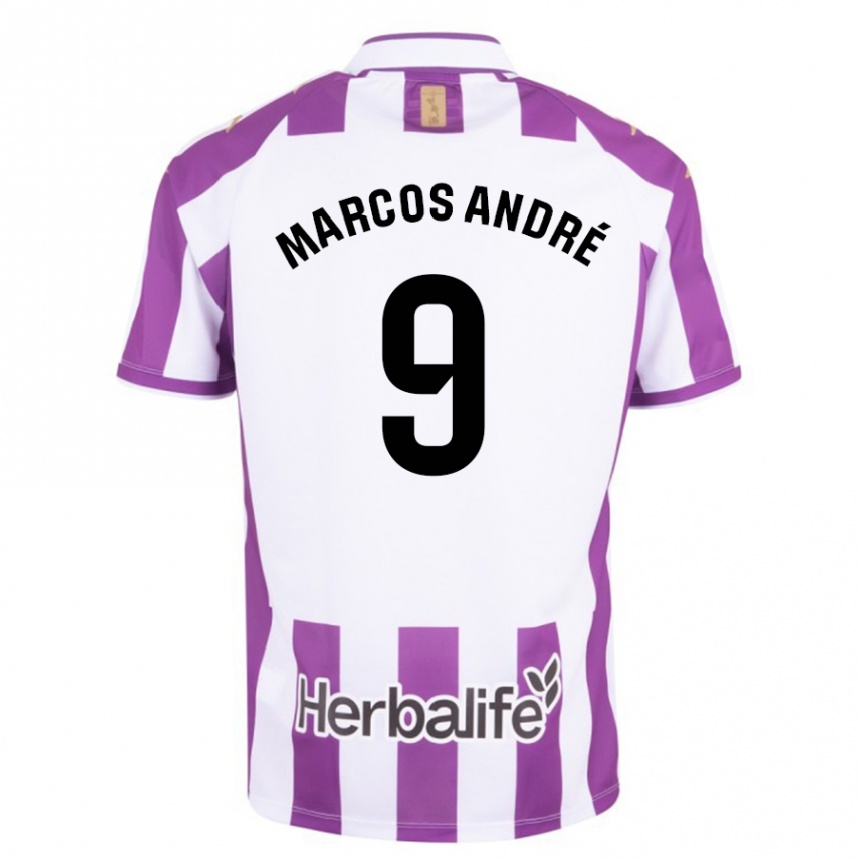 Herren Fußball Marcos Andre #9 Lila Heimtrikot Trikot 2023/24 T-Shirt Luxemburg