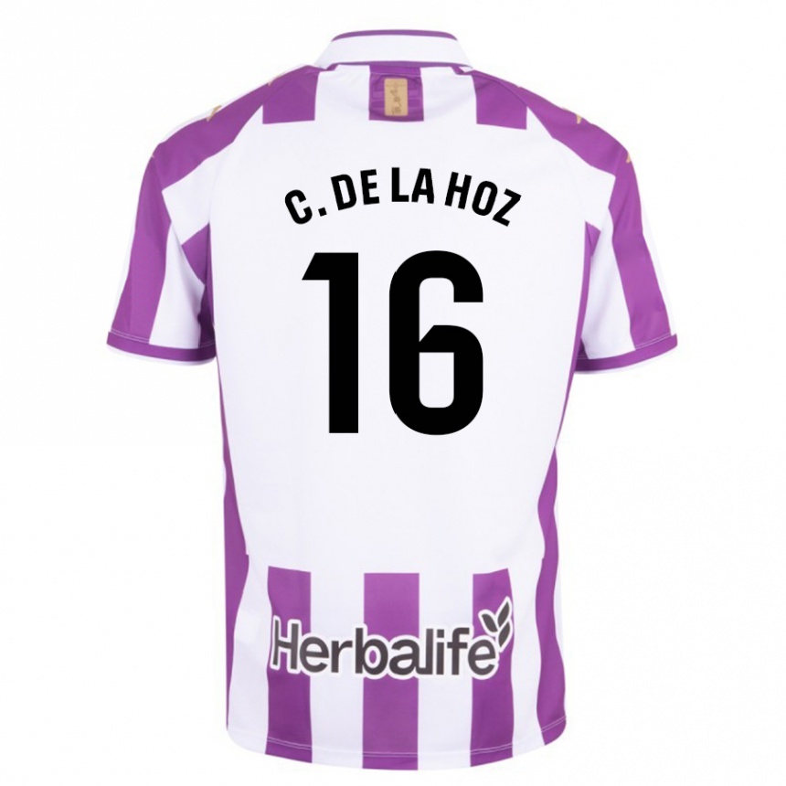 Herren Fußball César De La Hoz #16 Lila Heimtrikot Trikot 2023/24 T-Shirt Luxemburg