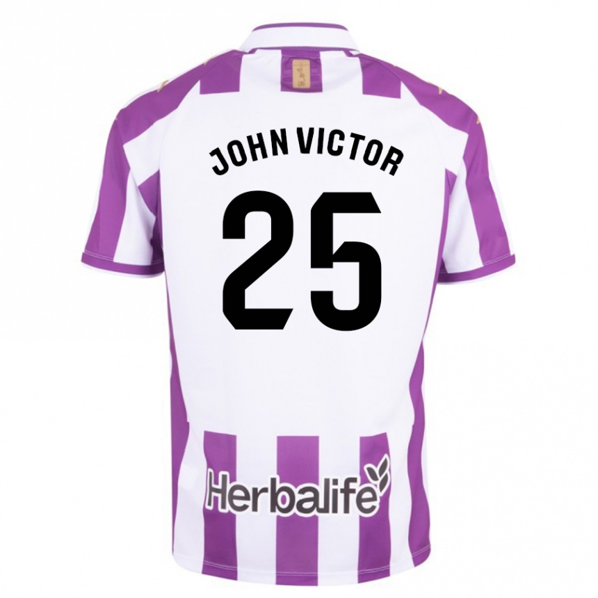 Herren Fußball John Victor #25 Lila Heimtrikot Trikot 2023/24 T-Shirt Luxemburg