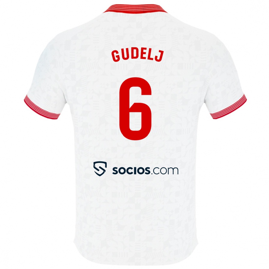 Herren Fußball Nemanja Gudelj #6 Weiß Heimtrikot Trikot 2023/24 T-Shirt Luxemburg