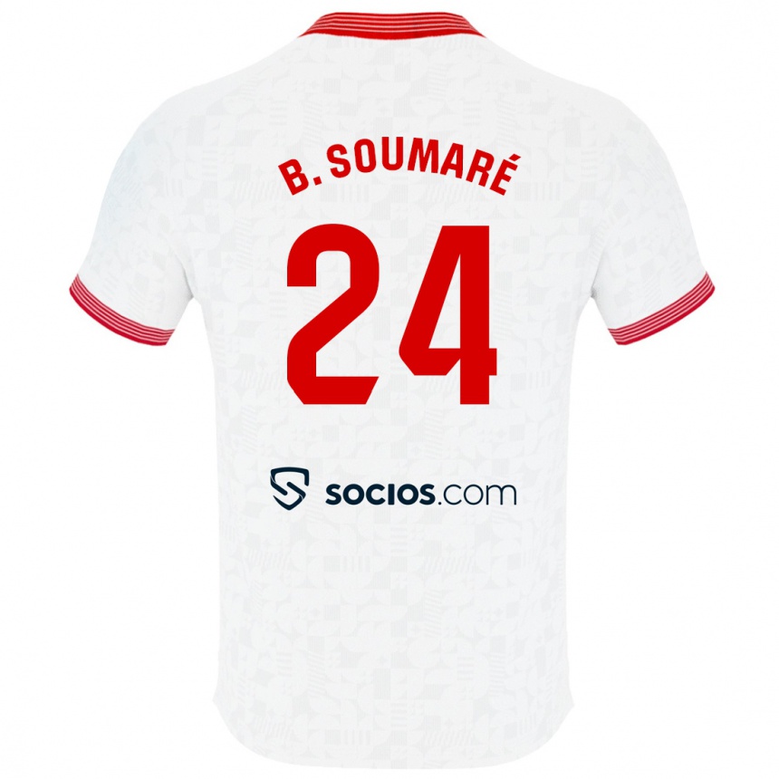 Herren Fußball Boubakary Soumare #24 Weiß Heimtrikot Trikot 2023/24 T-Shirt Luxemburg