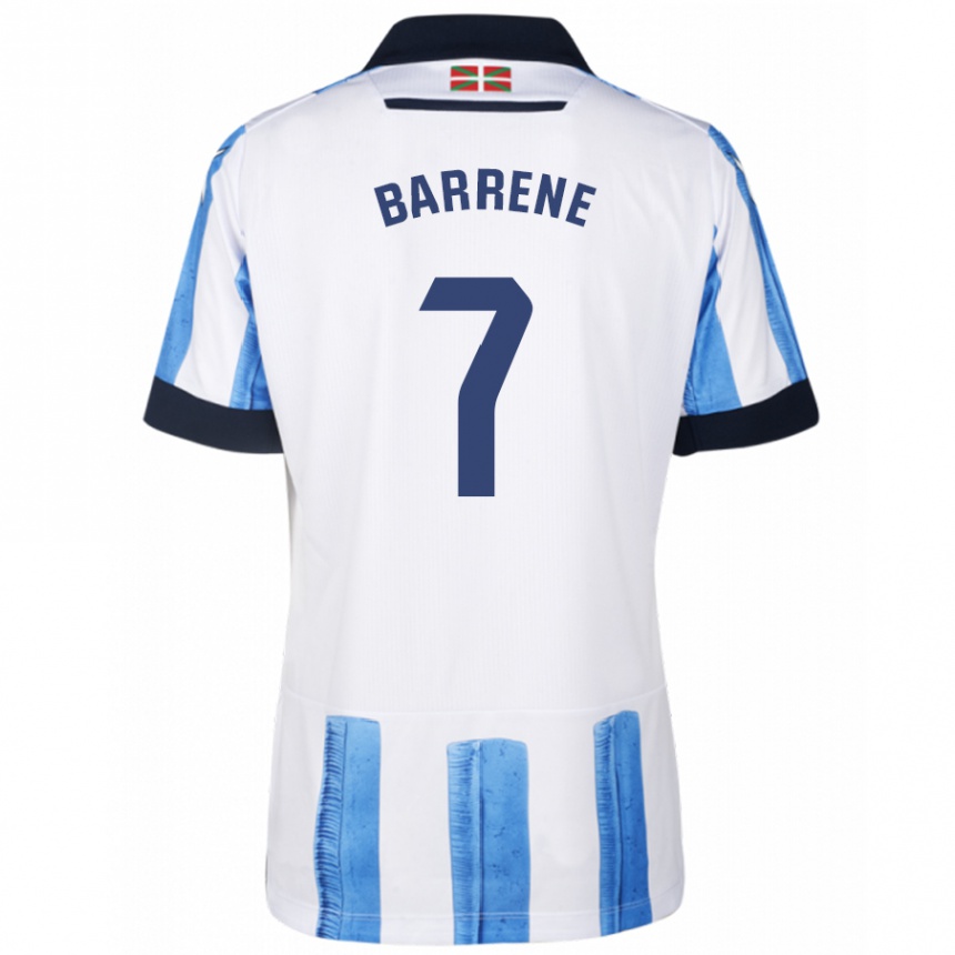 Herren Fußball Ander Barrene #7 Blau Weiss Heimtrikot Trikot 2023/24 T-Shirt Luxemburg