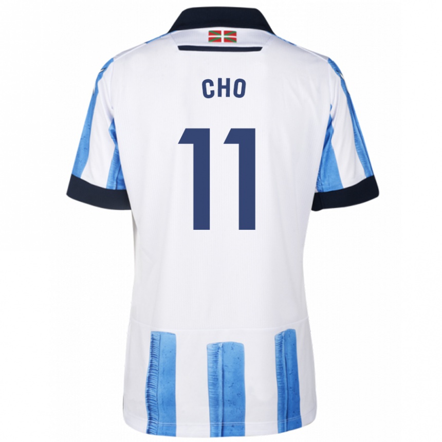 Herren Fußball Mohamed-Ali Cho #11 Blau Weiss Heimtrikot Trikot 2023/24 T-Shirt Luxemburg