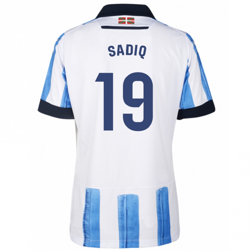Herren Fußball Umar Sadiq #19 Blau Weiss Heimtrikot Trikot 2023/24 T-Shirt Luxemburg