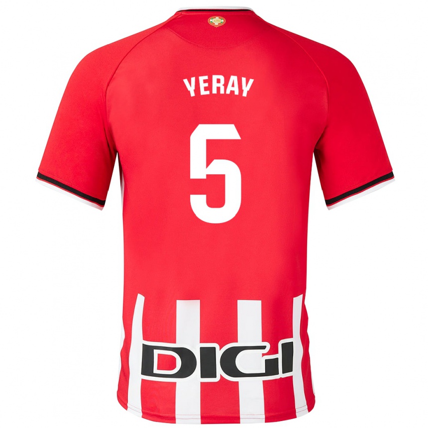 Herren Fußball Yeray Álvarez #5 Rot Heimtrikot Trikot 2023/24 T-Shirt Luxemburg