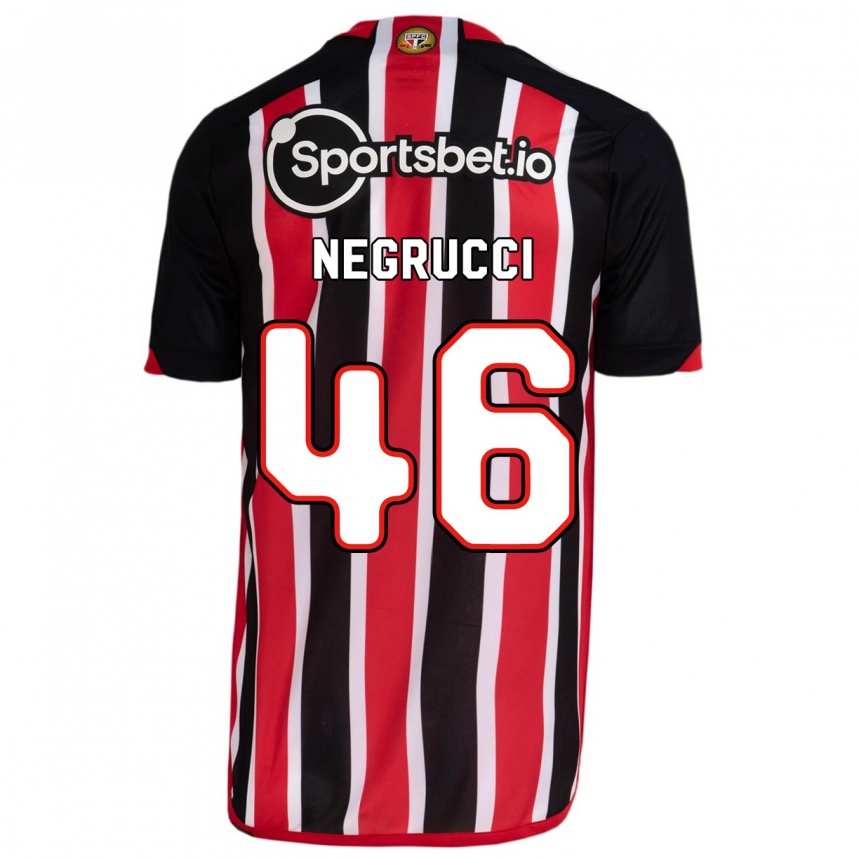 Herren Fußball Felipe Negrucci #46 Blau Rot Auswärtstrikot Trikot 2023/24 T-Shirt Luxemburg