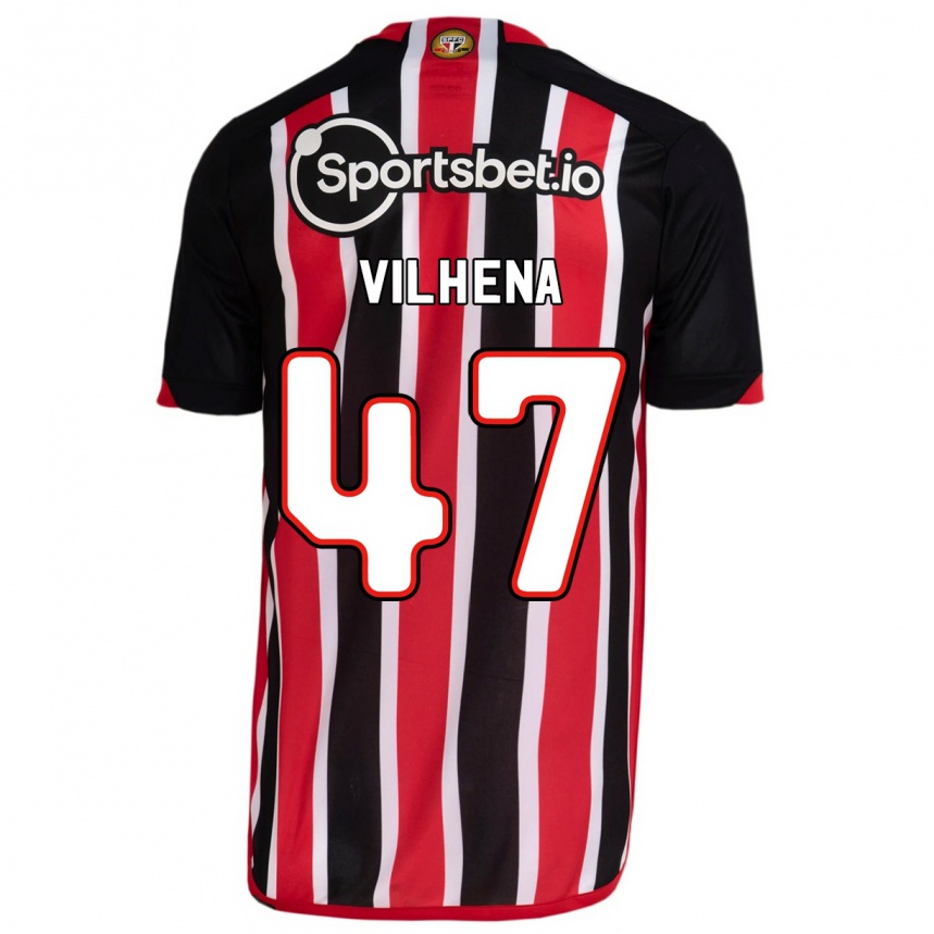 Herren Fußball Pedro Vilhena #47 Blau Rot Auswärtstrikot Trikot 2023/24 T-Shirt Luxemburg