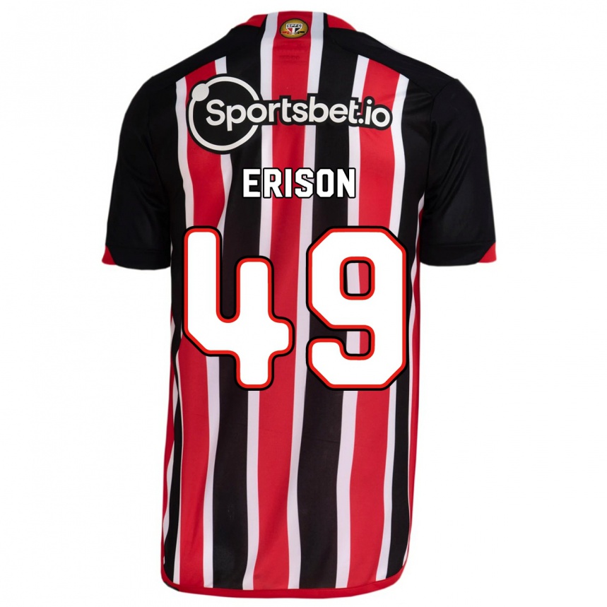 Herren Fußball Erison #49 Blau Rot Auswärtstrikot Trikot 2023/24 T-Shirt Luxemburg