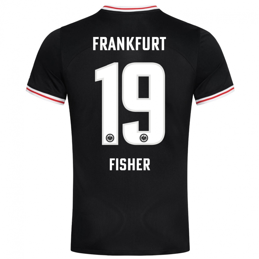 Herren Fußball Ben-Luca Fisher #19 Schwarz Auswärtstrikot Trikot 2023/24 T-Shirt Luxemburg