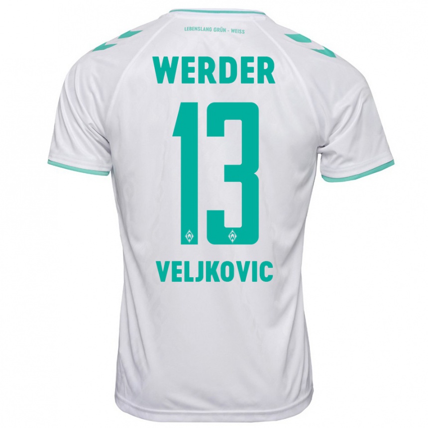 Herren Fußball Milos Veljkovic #13 Weiß Auswärtstrikot Trikot 2023/24 T-Shirt Luxemburg