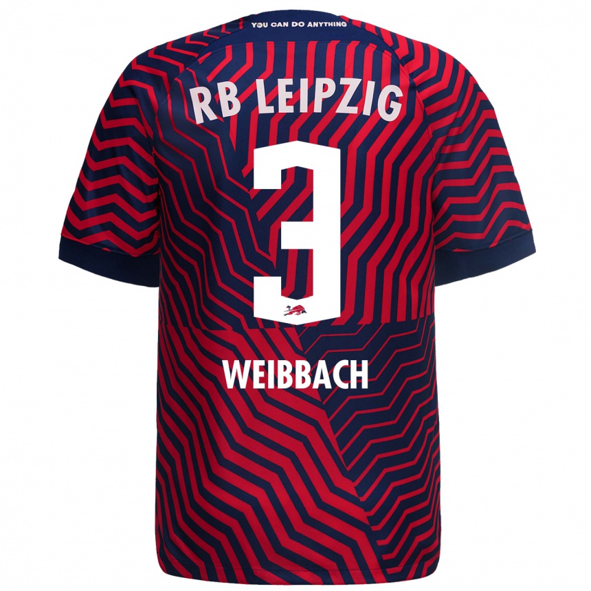 Herren Fußball Noah Weißbach #3 Blau Rot Auswärtstrikot Trikot 2023/24 T-Shirt Luxemburg