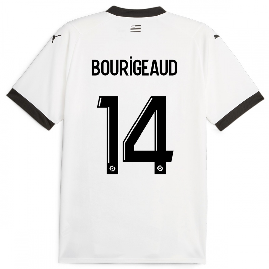 Herren Fußball Benjamin Bourigeaud #14 Weiß Auswärtstrikot Trikot 2023/24 T-Shirt Luxemburg