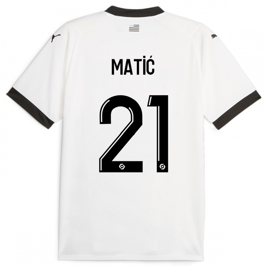 Herren Fußball Nemanja Matic #21 Weiß Auswärtstrikot Trikot 2023/24 T-Shirt Luxemburg