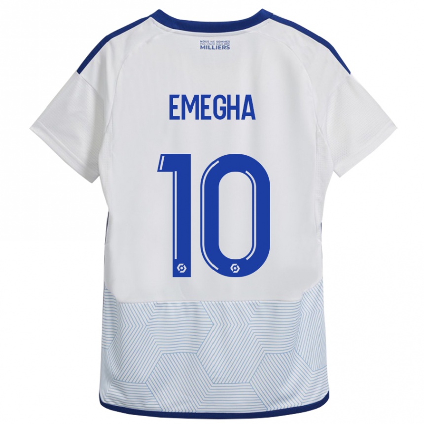 Herren Fußball Emanuel Emegha #10 Weiß Auswärtstrikot Trikot 2023/24 T-Shirt Luxemburg