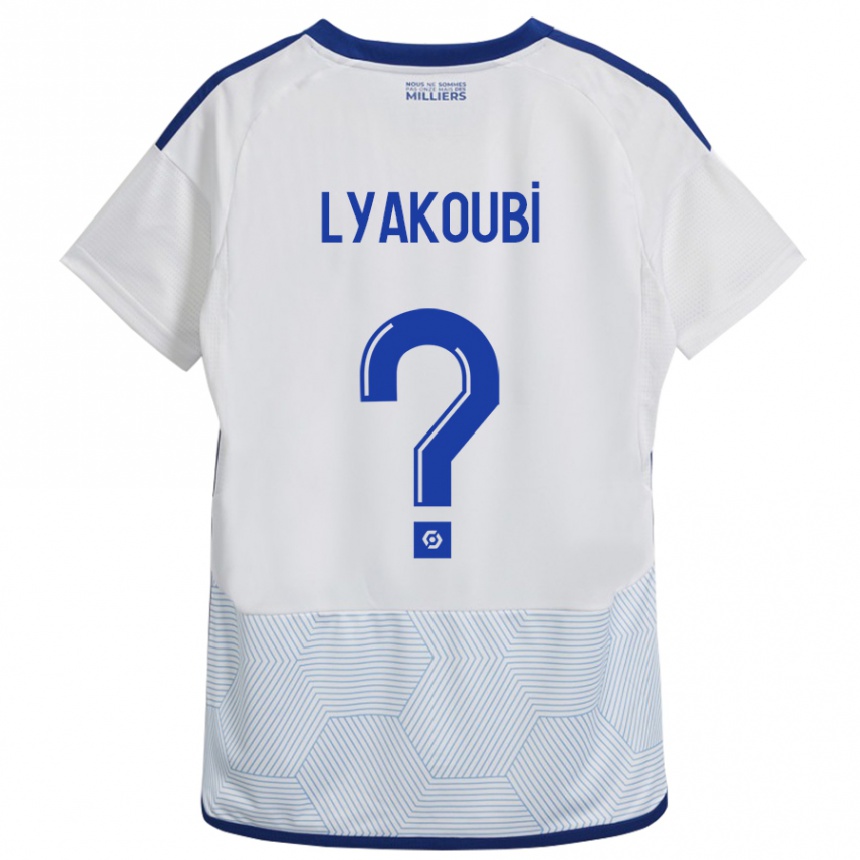 Herren Fußball Oussama Lyakoubi #0 Weiß Auswärtstrikot Trikot 2023/24 T-Shirt Luxemburg