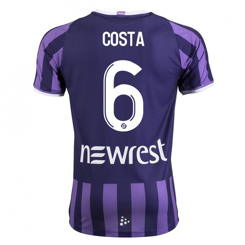 Herren Fußball Logan Costa #6 Lila Auswärtstrikot Trikot 2023/24 T-Shirt Luxemburg