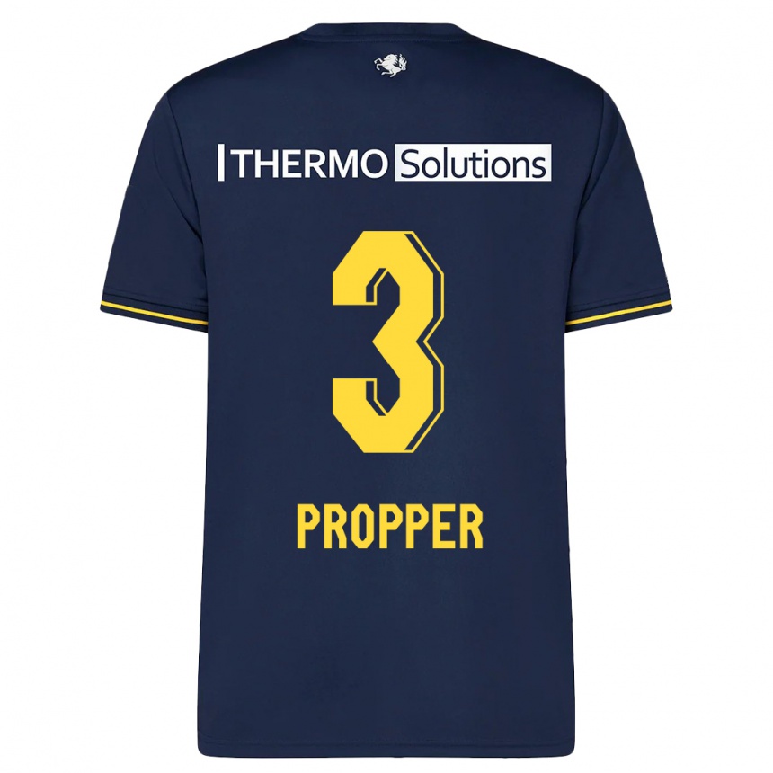 Herren Fußball Robin Pröpper #3 Marine Auswärtstrikot Trikot 2023/24 T-Shirt Luxemburg
