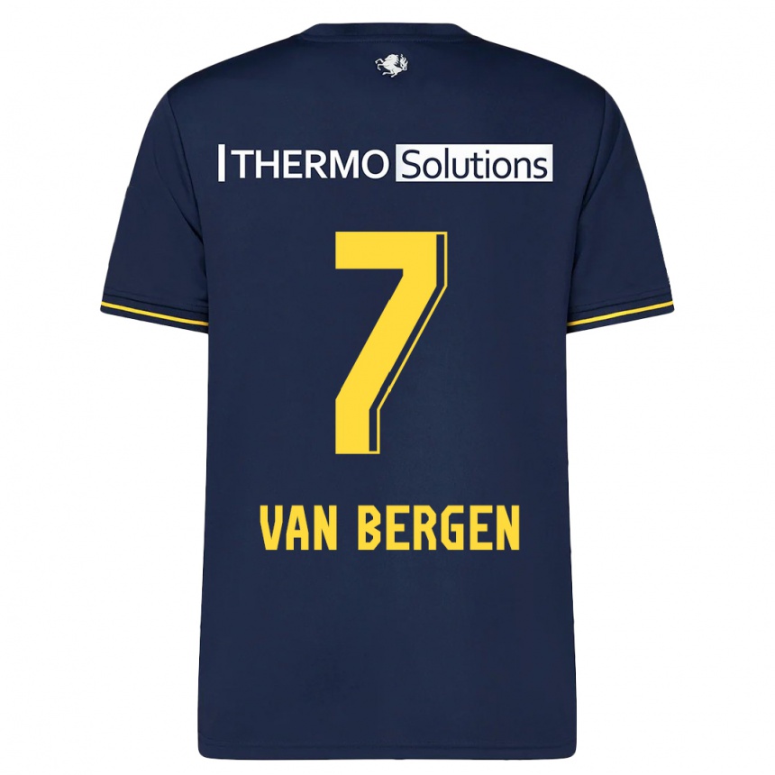 Herren Fußball Mitchell Van Bergen #7 Marine Auswärtstrikot Trikot 2023/24 T-Shirt Luxemburg