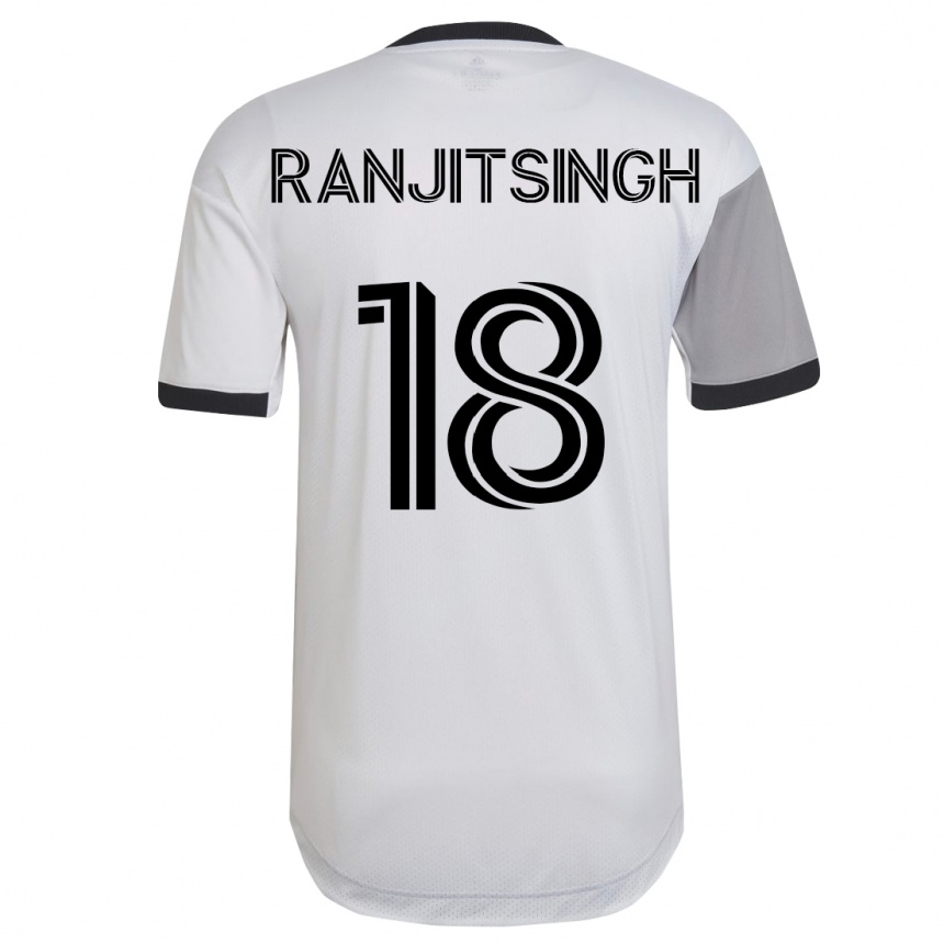 Herren Fußball Greg Ranjitsingh #18 Weiß Auswärtstrikot Trikot 2023/24 T-Shirt Luxemburg