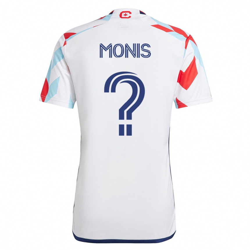 Herren Fußball Alex Monis #0 Weiß Blau Auswärtstrikot Trikot 2023/24 T-Shirt Luxemburg