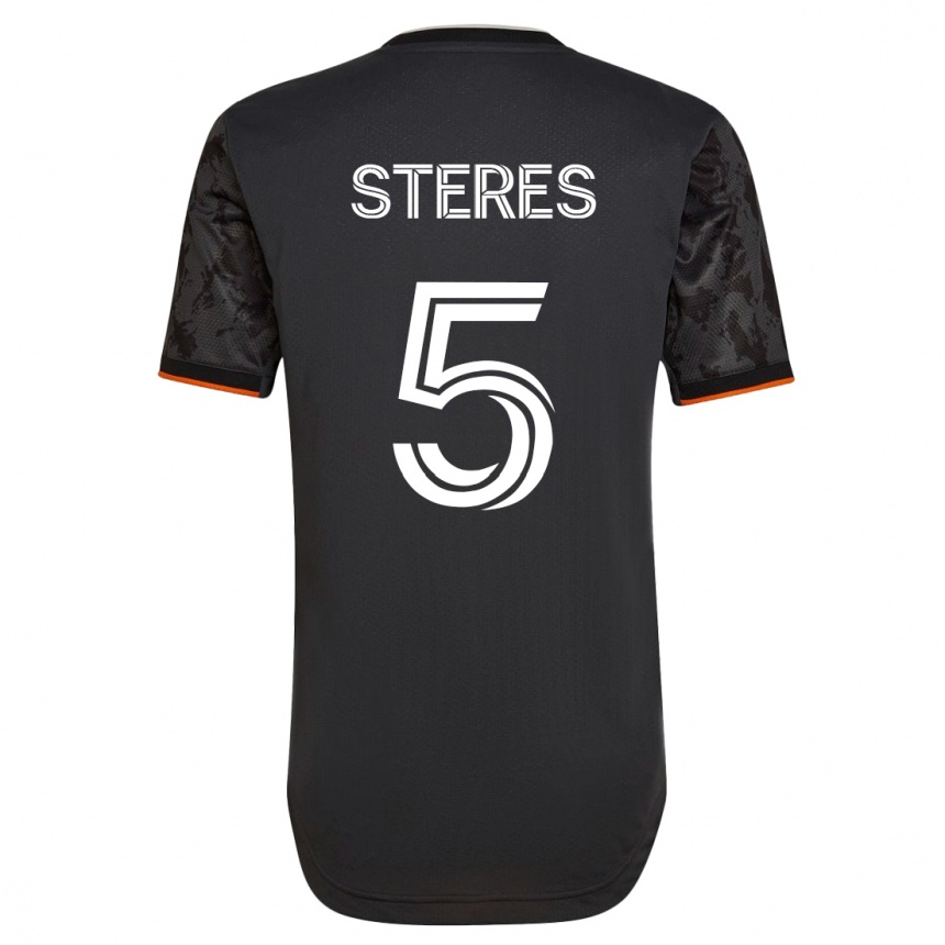 Herren Fußball Daniel Steres #5 Schwarz Auswärtstrikot Trikot 2023/24 T-Shirt Luxemburg