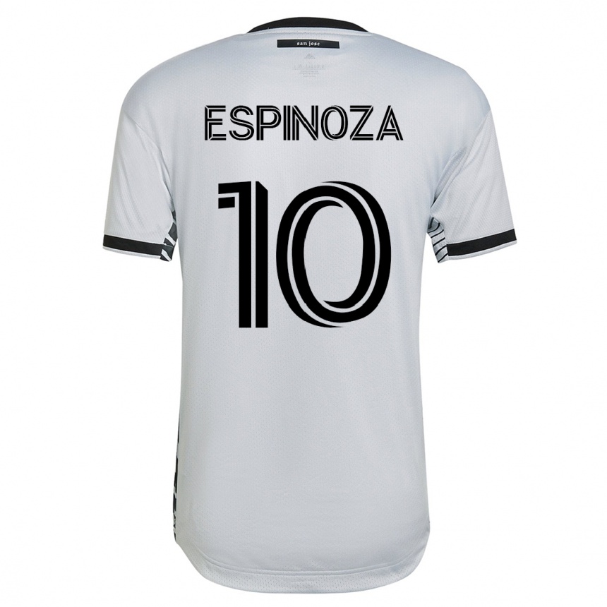 Herren Fußball Cristian Espinoza #10 Weiß Auswärtstrikot Trikot 2023/24 T-Shirt Luxemburg