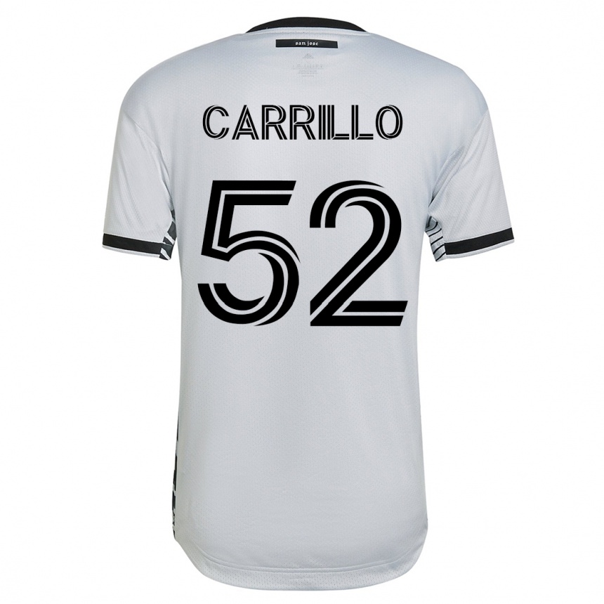 Herren Fußball Israel Carrillo #52 Weiß Auswärtstrikot Trikot 2023/24 T-Shirt Luxemburg
