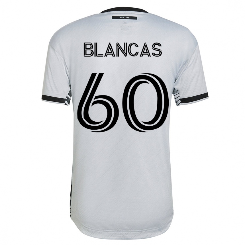 Herren Fußball Eduardo Blancas #60 Weiß Auswärtstrikot Trikot 2023/24 T-Shirt Luxemburg