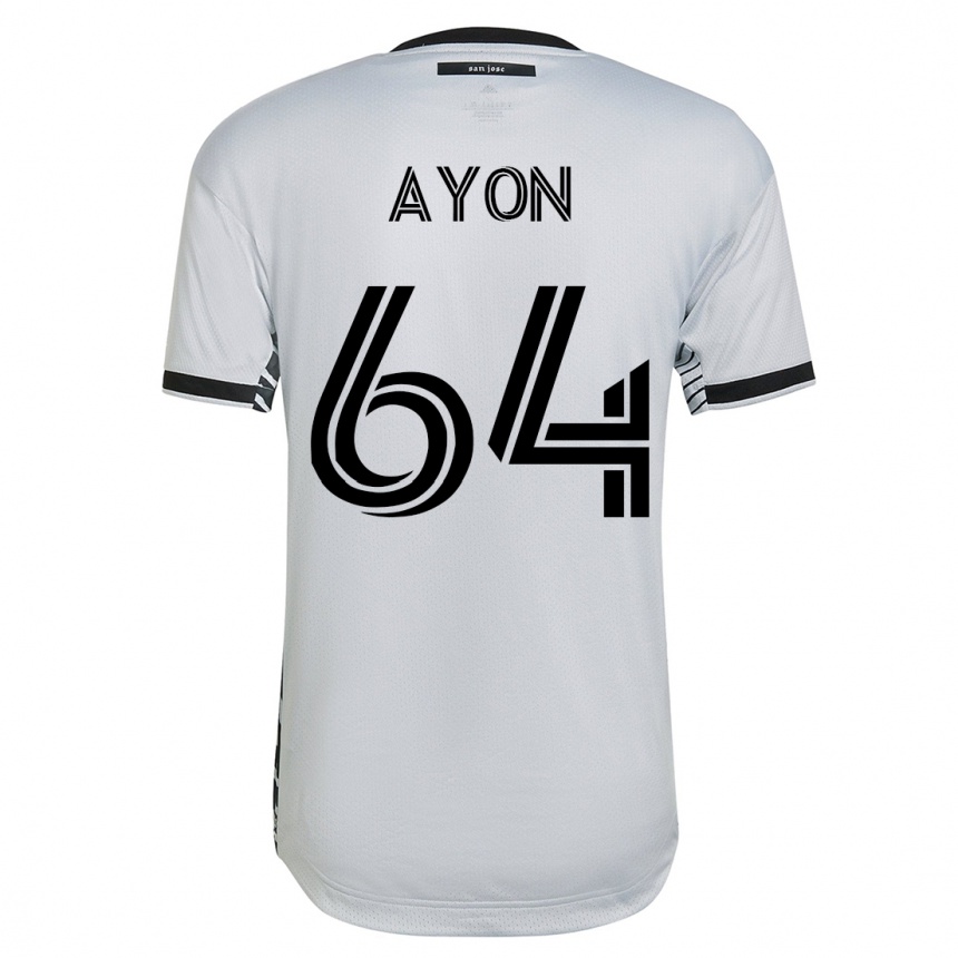 Herren Fußball Jerry Ayon #64 Weiß Auswärtstrikot Trikot 2023/24 T-Shirt Luxemburg