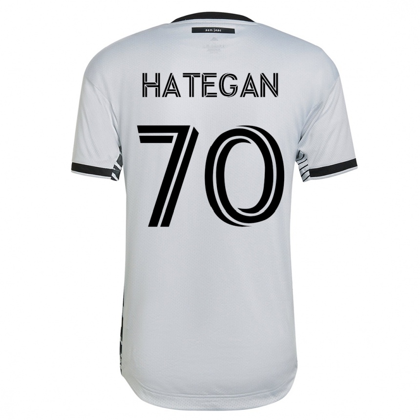 Herren Fußball Roberto Hategan #70 Weiß Auswärtstrikot Trikot 2023/24 T-Shirt Luxemburg