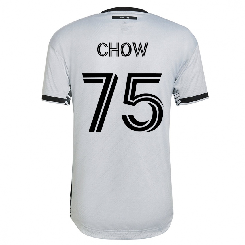 Herren Fußball Alex Chow #75 Weiß Auswärtstrikot Trikot 2023/24 T-Shirt Luxemburg