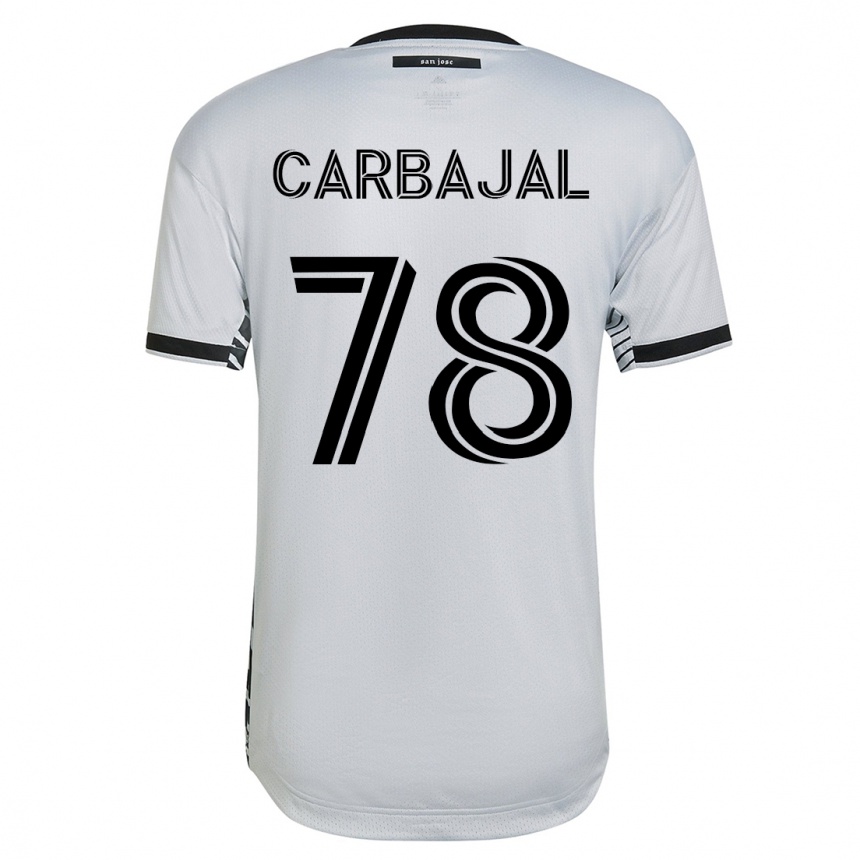 Herren Fußball Sebastian Carbajal #78 Weiß Auswärtstrikot Trikot 2023/24 T-Shirt Luxemburg