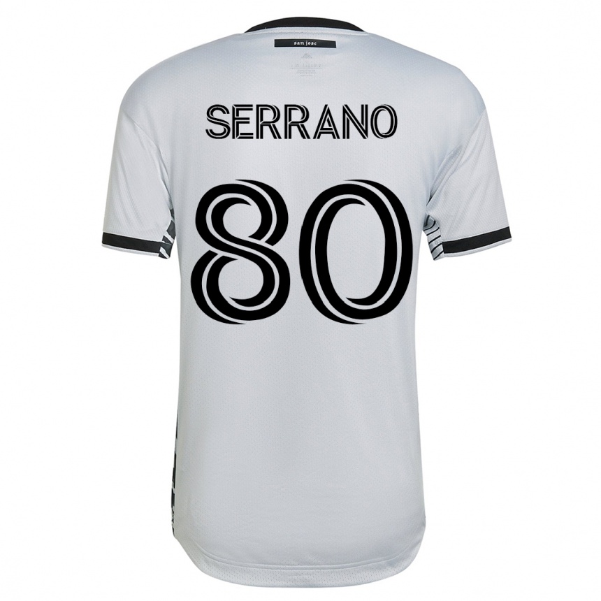 Herren Fußball David Serrano #80 Weiß Auswärtstrikot Trikot 2023/24 T-Shirt Luxemburg