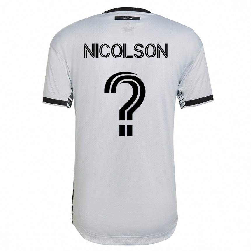 Herren Fußball John Nicolson #0 Weiß Auswärtstrikot Trikot 2023/24 T-Shirt Luxemburg