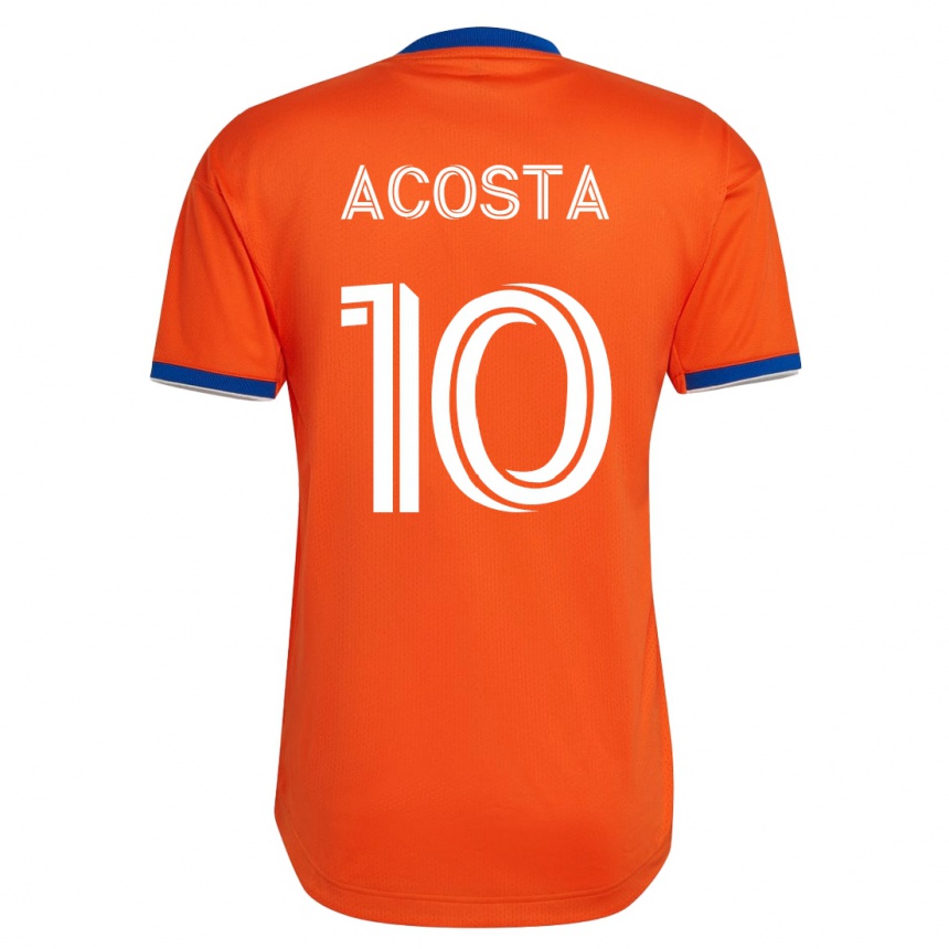 Herren Fußball Luciano Acosta #10 Weiß Auswärtstrikot Trikot 2023/24 T-Shirt Luxemburg