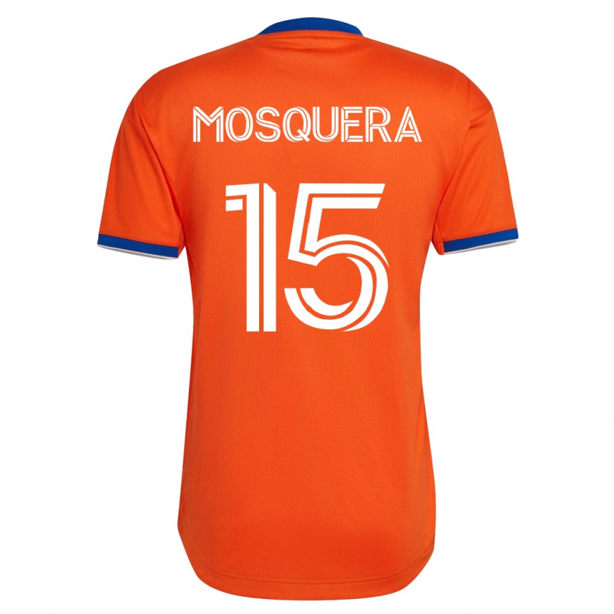 Herren Fußball Yerson Mosquera #15 Weiß Auswärtstrikot Trikot 2023/24 T-Shirt Luxemburg
