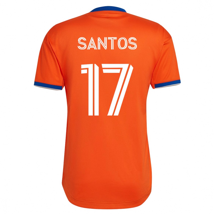 Herren Fußball Sergio Santos #17 Weiß Auswärtstrikot Trikot 2023/24 T-Shirt Luxemburg