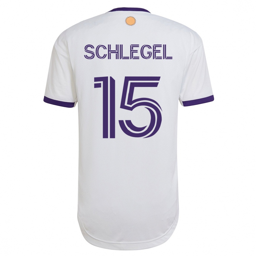 Herren Fußball Rodrigo Schlegel #15 Weiß Auswärtstrikot Trikot 2023/24 T-Shirt Luxemburg
