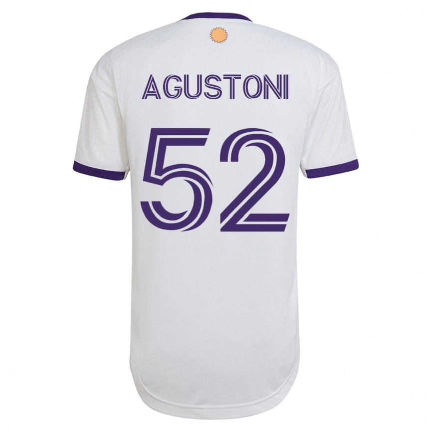Herren Fußball Gonzalo Agustoni #52 Weiß Auswärtstrikot Trikot 2023/24 T-Shirt Luxemburg