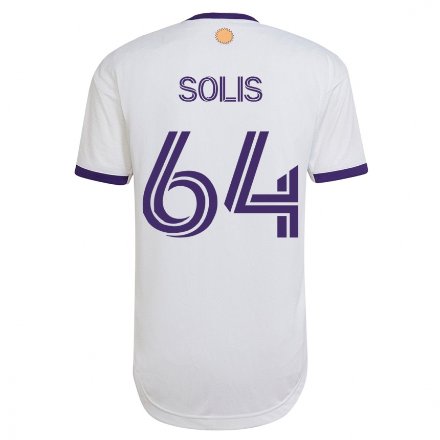 Herren Fußball Jhon Solís #64 Weiß Auswärtstrikot Trikot 2023/24 T-Shirt Luxemburg